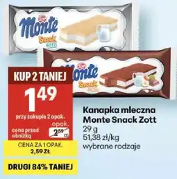 Delikatesy Centrum Kanapka mleczna Monte Snack Zott oferta