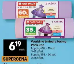 Delikatesy Centrum Worki na śmieci z taśmą Pan Pack oferta