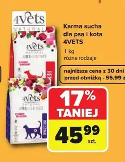 Carrefour Karma sucha dla psa i kota 4Vets Natural oferta