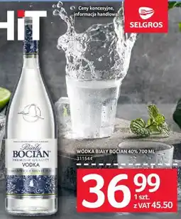 Selgros Wódka Biały Bocian 40% 311544 oferta