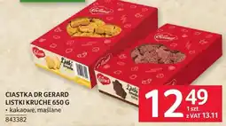 Selgros Ciastka Dr Gerard Listki Kruche 650g kakaowe, maślane 843382 oferta