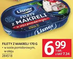 Selgros Filety z makreli Lisner w sosie pomidorowym, w oleju oferta
