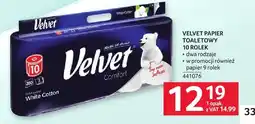 Selgros Papier toaletowy Velvet Comfort White Cotton 10 rolek oferta