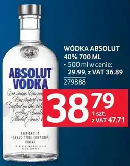 Selgros Wódka Absolut 40% 279888 oferta