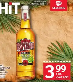 Selgros Piwo Desperados wszystkie rodzaje oferta