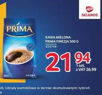 Selgros Prima Finezja kawa mielona oferta