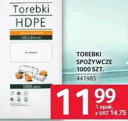 Selgros Torebki spożywcze HDPE 1000szt oferta