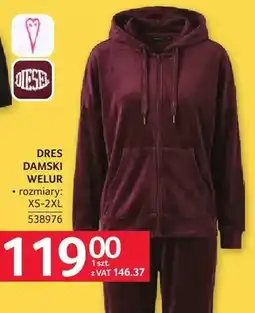 Selgros Dres damski welur rozmiary XS-2XL 538976 oferta