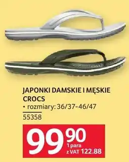 Selgros Japonki damskie i męskie Crocs rozmiary 36/37-46/47 55358 oferta