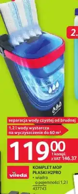 Selgros Komplet mop płaski H2Pro Vileda z wiadrem o pojemności 1,2l 437743 oferta