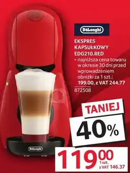 Selgros Ekspres kapsułkowy DeLonghi EDG210.RED oferta