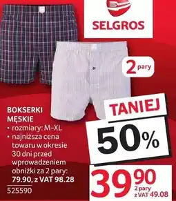 Selgros Bokserki męskie rozmiary M-XL oferta