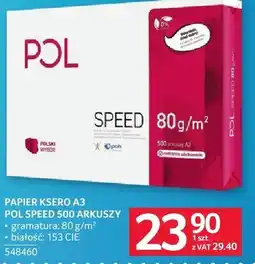 Selgros Papier ksero A3 POL Speed 500 arkuszy gramatura 80g/m² białość 153 CIE oferta