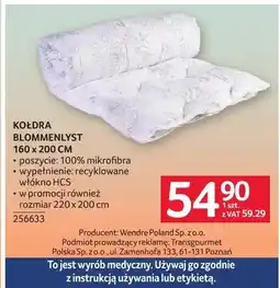 Selgros Kołdra Blommenslyst 160x200cm oferta