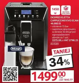 Selgros Ekspres DeLonghi Eletta Cappuccino Evo ECAM 46.860.B oferta