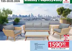 Selgros Zestaw mebli ogrodowych VITA stół 120x60x33cm, fotel 81x69x67,5cm, sofa 180x69x67,5cm 307553 oferta