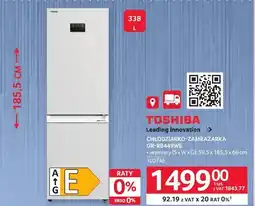 Selgros Chłodziarko-zamrażarka Toshiba GR-RB449WE 59,5x185,5x66cm oferta