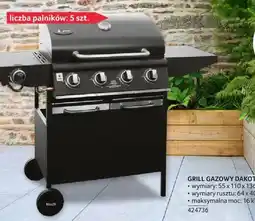 Selgros Grill gazowy Dakota 55x110x136cm, wymiary rusztu: 64x40cm, moc: 16kW, 5 palników, 424736 oferta