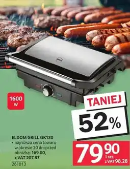 Selgros Grill elektryczny Eldom GK130 261013 oferta