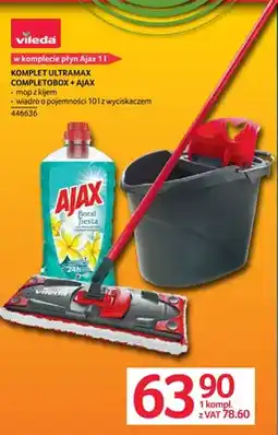 Selgros Komplet Ultramax Completebox + Ajax mop z kijem, wiadro 10l z wyciskaczem 446636 oferta