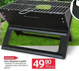 Selgros Grill węglowy X-Shape składany 31x46x30,5cm wymiary rusztu 44,5x30cm 257714 oferta