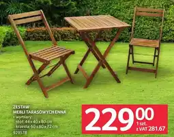 Selgros Zestaw mebli tarasowych Enna stół: 44x40x80cm krzesła: 60x60x72cm 929578 oferta
