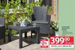 Selgros Zestaw mebli tarasowych Rosario stół: 59x59x43cm fotel: 69x62x89cm 221675 oferta