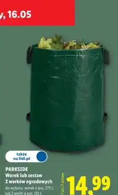 Lidl Worek ogrodowy Parkside 275l lub zestaw 2 worków ogrodowych 125l oferta