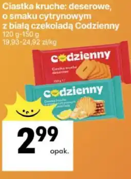 Delikatesy Centrum Ciastka kruche: deserowe, o smaku cytrynowym z białą czekoladą Codzienny 120 g - 150 g oferta