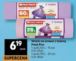 Delikatesy Centrum Worki na śmieci z taśmą Pack Pan oferta