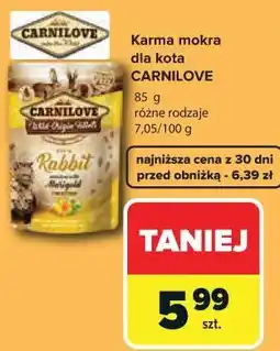 Carrefour Karma mokra dla kota CARNILOVE 85 g różne rodzaje oferta