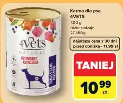 Carrefour Karma dla psa 4VETS 400 g różne rodzaje oferta