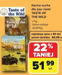 Carrefour Market Karma sucha dla psa i kota TASTE OF THE WILD oferta