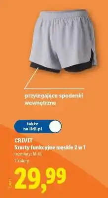 Lidl CRIVIT Szorty funkcyjne męskie 2 w 1 oferta