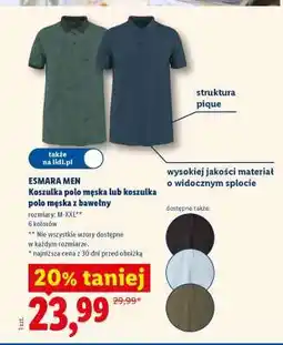 Lidl ESMARA MEN Koszulka polo męska lub koszulka polo męska z bawełny oferta