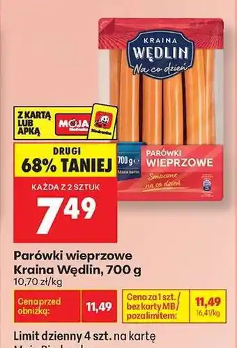 Biedronka Parówki wieprzowe Kraina Wędlin 700 g oferta