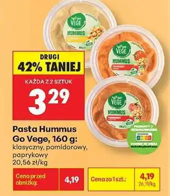 Biedronka Pasta Hummus Go Vege, 160 g oferta