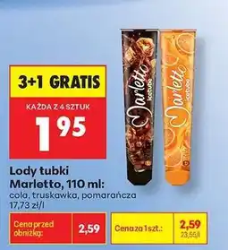Biedronka Lody tubki Marletto, 110 ml oferta