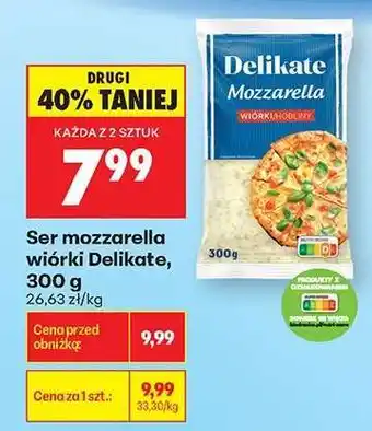 Biedronka Ser mozzarella wiórki Delikate, 300 g oferta