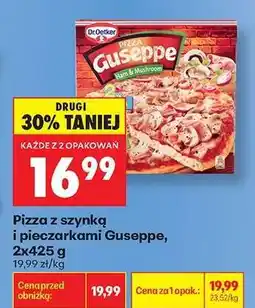 Biedronka PIZZA Z SZYNKĄ I PIECZARKAMI GUSEPPE 2X425 G oferta