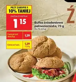 Biedronka Bułka śniadaniowa pełnoziarnista, 73 g oferta