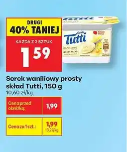 Biedronka Serek waniliowy prosty skład Tutti 150 g oferta