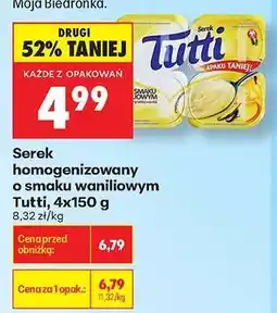 Biedronka Serek homogenizowany o smaku waniliowym Tutti 4x150 g oferta