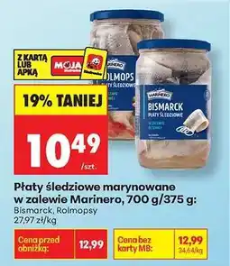 Biedronka Płaty śledziowe marynowane w zalewie Marinero, 700 g/375 g oferta