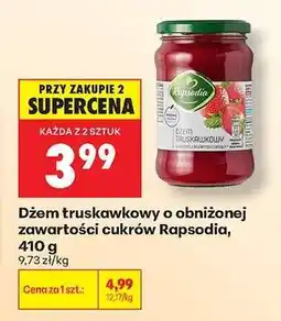 Biedronka Dżem truskawkowy o obniżonej zawartości cukrów Rapsodia 410 g oferta