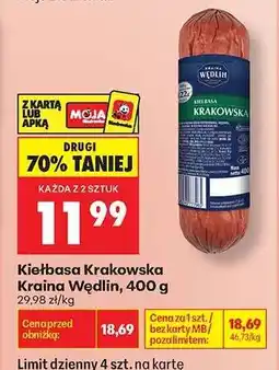 Biedronka Kiełbasa Krakowska Kraina Wędlin 400 g oferta