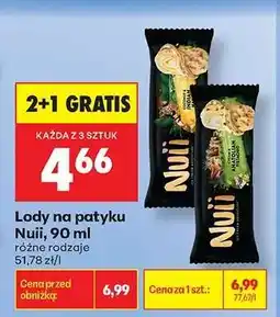 Biedronka Lody na patyku Nuii, 90 ml oferta