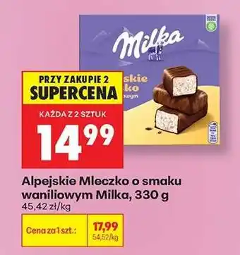 Biedronka Alpejskie Mleczko o smaku waniliowym Milka 330 g oferta