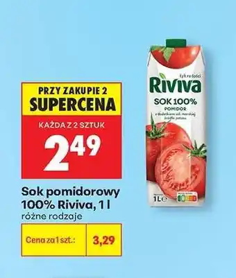 Biedronka Sok pomidorowy 100% Riviva, 1 l oferta