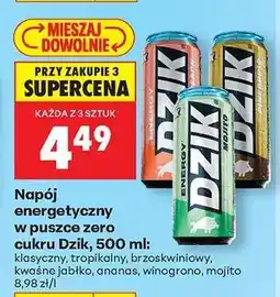 Biedronka Napój energetyczny w puszce zero cukru Dzik, 500 ml oferta